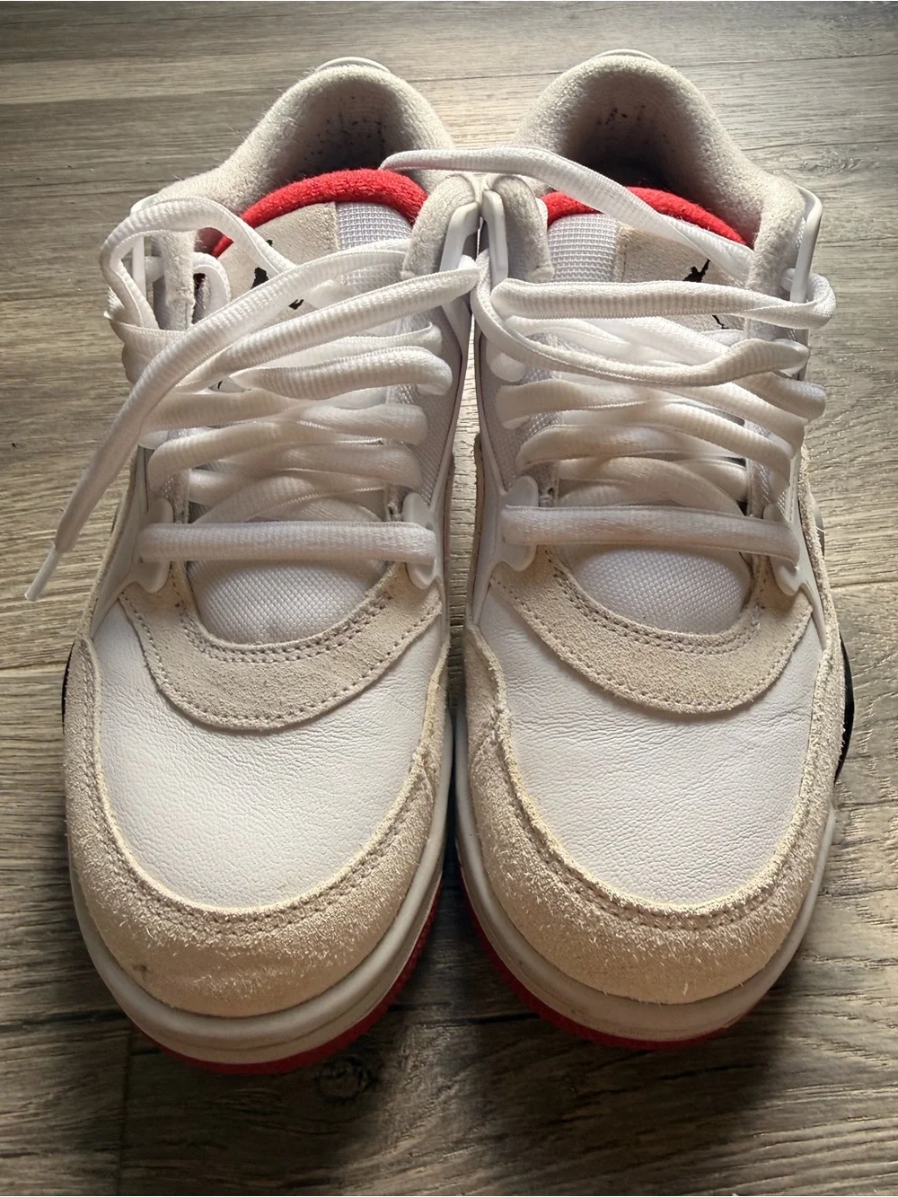 Jordan Men's Low-Top Sneakers in White, Black & Red